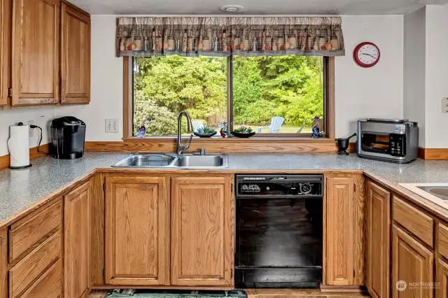 Nice Kitchen Layout and Large Window with Backyard View!