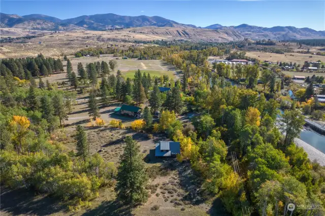 Aerial of property looking South