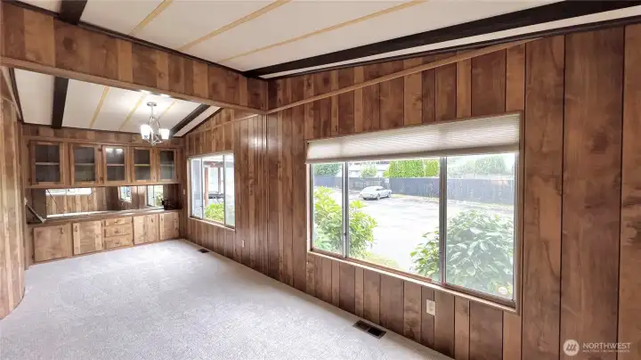 Large Windows and Vaulted Ceilings In Living Room