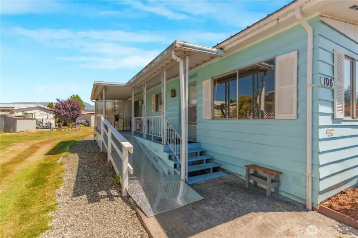 Back patio with ramp.