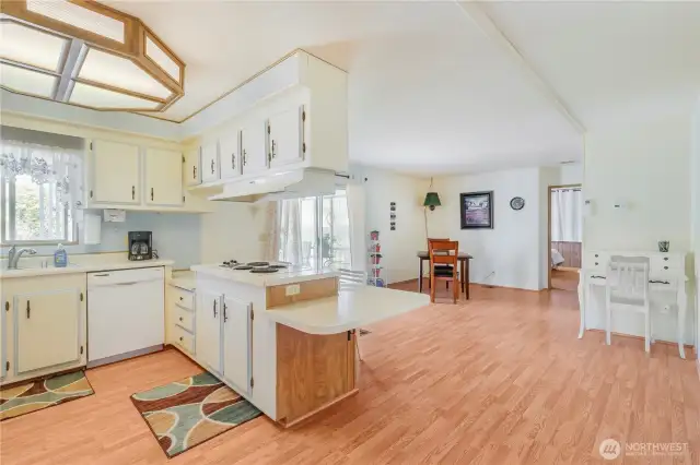 Large kitchen with dining area