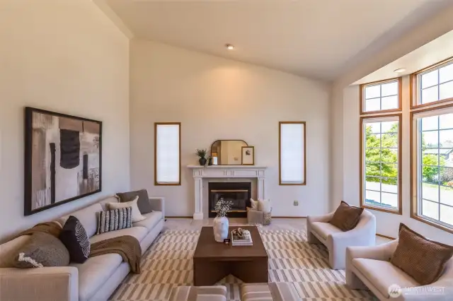 Living Room with vaulted Ceilings