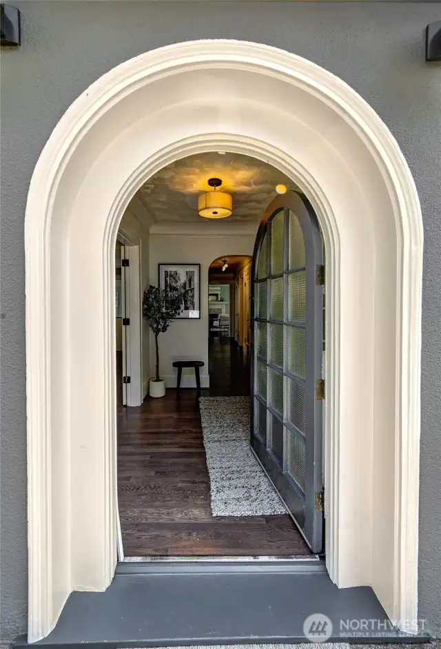 Charming arched entrance.