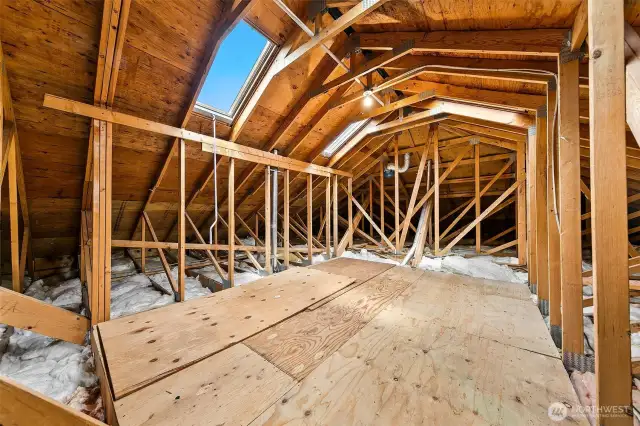 Attic space is unfinished and ready for storage; or future expansions. :)