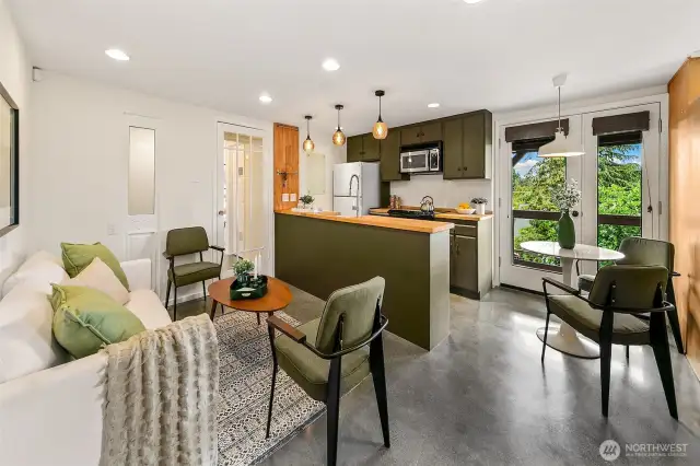 Lowest level living room; this space has been used as a rental unit in the past.