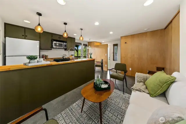Lowest level living room; this space has been used as a rental unit in the past.