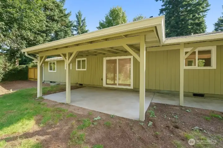 Back covered patio.