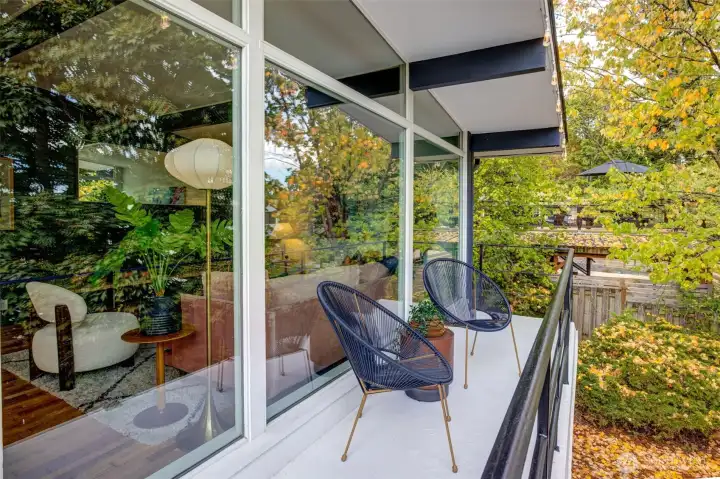 Deck off living room.