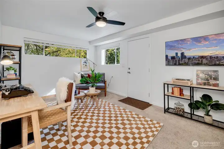 Downstairs bedroom/office with separate entrance.