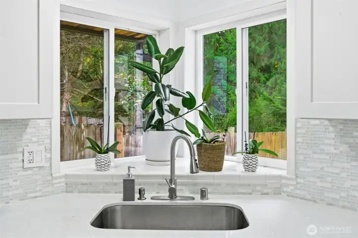 Charming window above the sink.