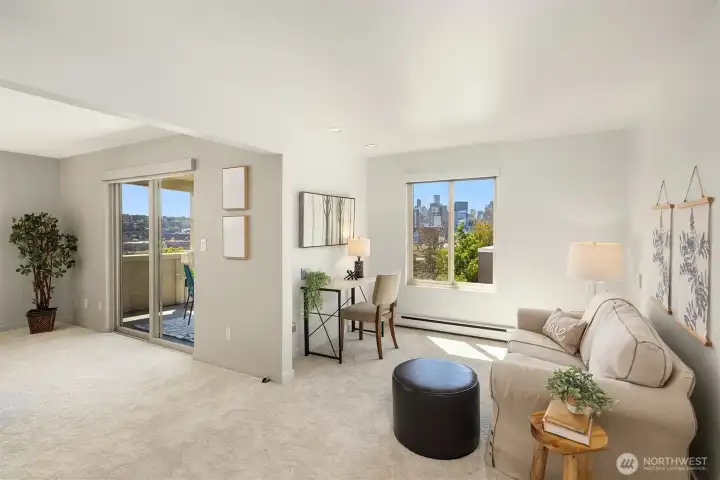 3rd bedrooms and living room and deck