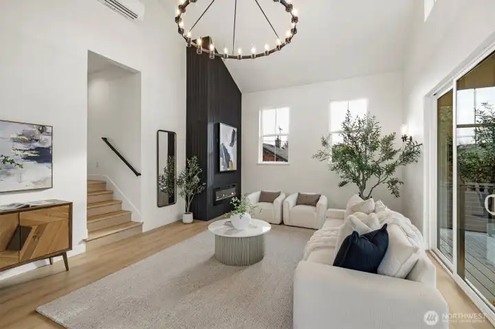 Livinr room is a feast for the eyes and conversation pieces