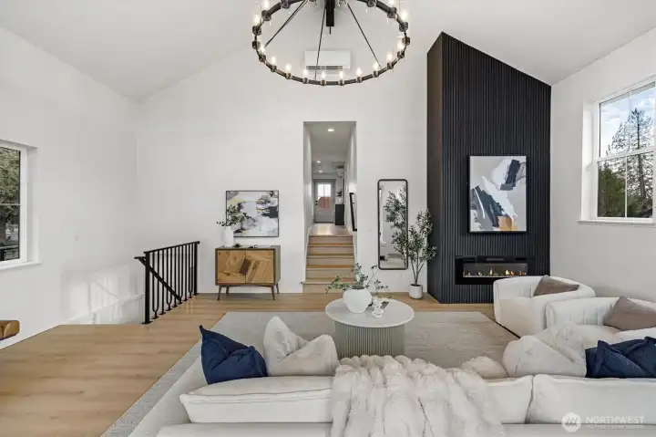 Commanding Fireplace - hang a TV, art or just enjoy the warmth