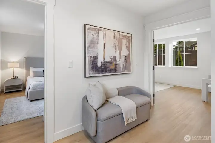 As you make your way to the lower level there's a flex sitting area