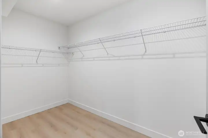 Generous walk in closet in Primary Bedroom