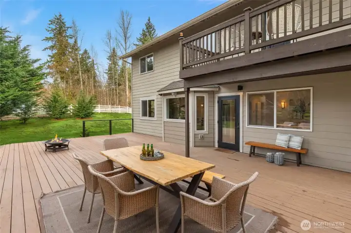 Large Trex Deck and Cable Railings Off Kitchen and Great Room Provide Tremendous Outdoor Living
