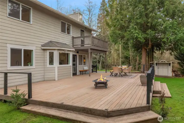 Large Trex Deck and Cable Railings Off Kitchen and Great Room Provide Tremendous Outdoor Living