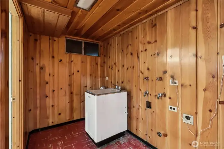 Laundry area on lower level