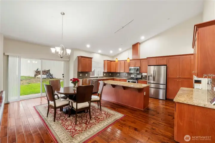 This kitchen has a fantastic amount of storage space.