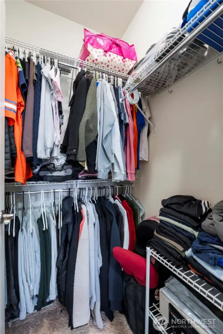 walk in closet in the front bedroom.