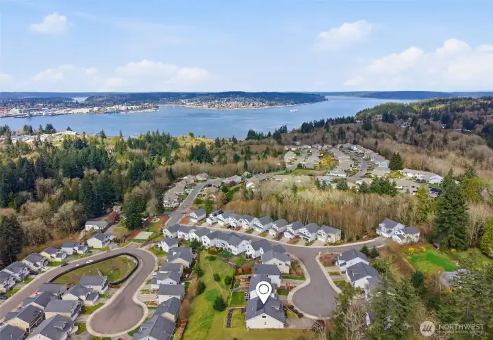 The home sits at end of a quiet cul-de-sac next to a natural greenbelt for privacy.