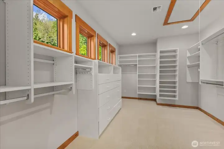 Primary walk in closet off bath