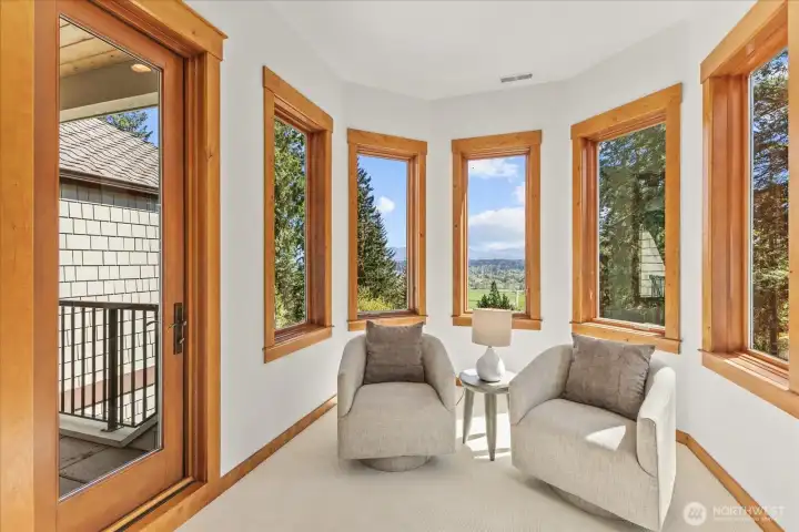 Bedroom #1 seating area w/private balcony