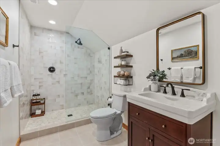 Upstairs bathroom next to bedroom #1