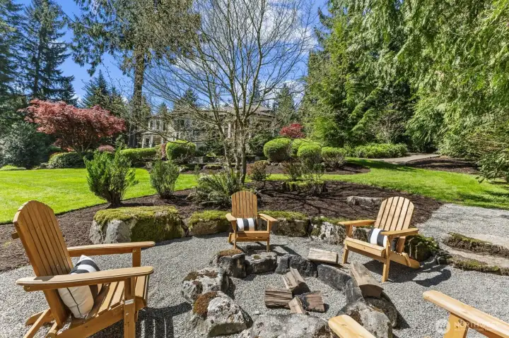 Summertime fire pit area