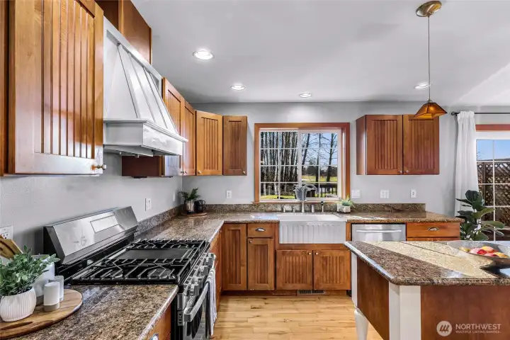 Kitchen detail shows thoughtful finishes and  functional design. A dependable space  suited for long-term use.