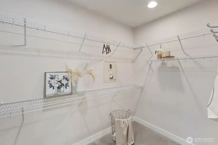 Walk in closet with built-in safe