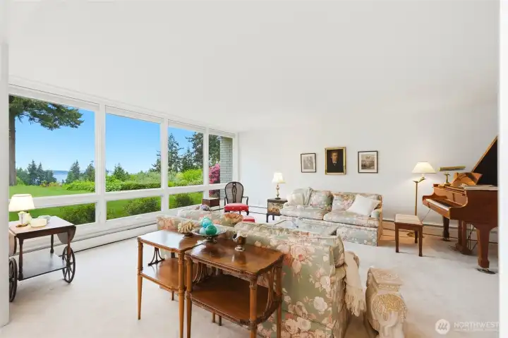 Formal living room also looks west and is big enough to feature a grand piano.