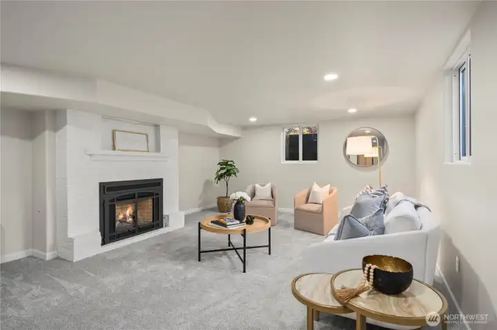 Family room w/ cozy gas fireplace