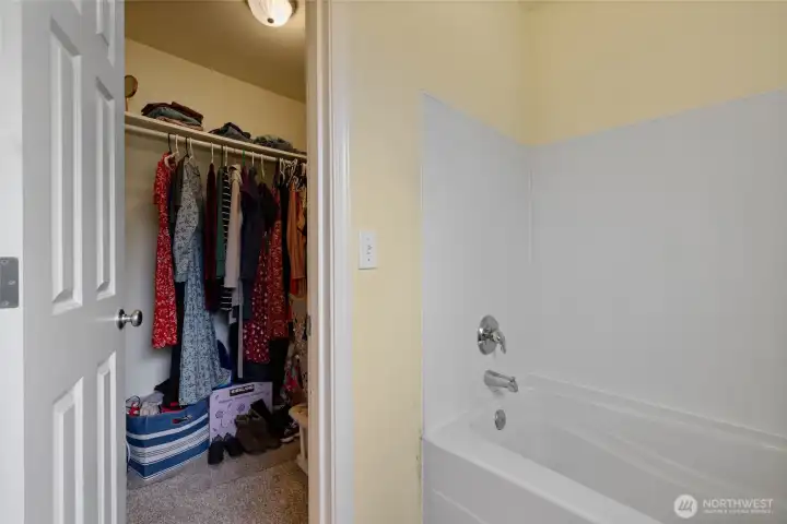 Walk-in closet off the Primary bath