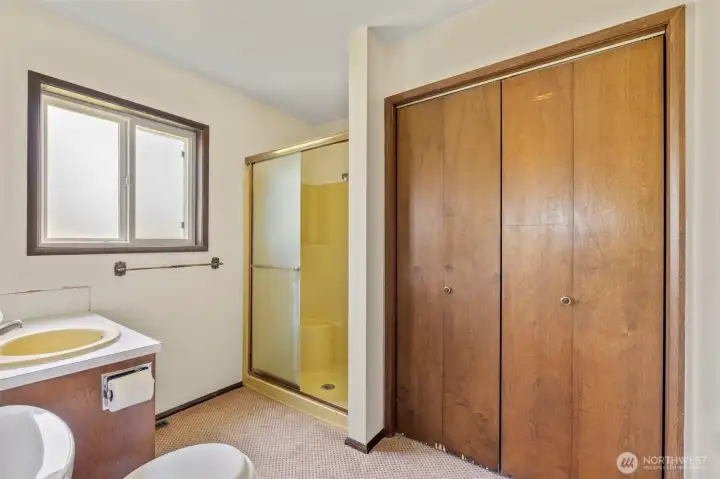 Primary 3/4 Bathroom with full closet Primary 3/4 Bathroom with full closet