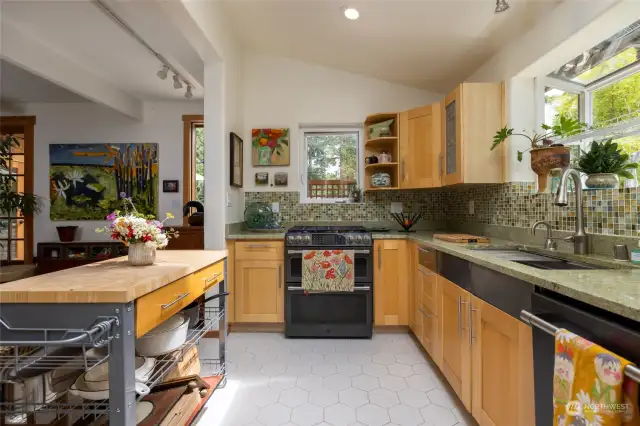 Newer appliances were installed at the time of the kitchen remodel.