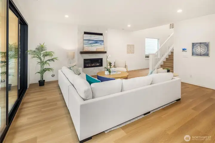 Wide plank flooring throughout the main floor