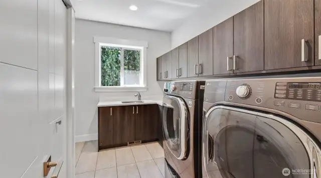 Laundry room upstairs and downstairs.