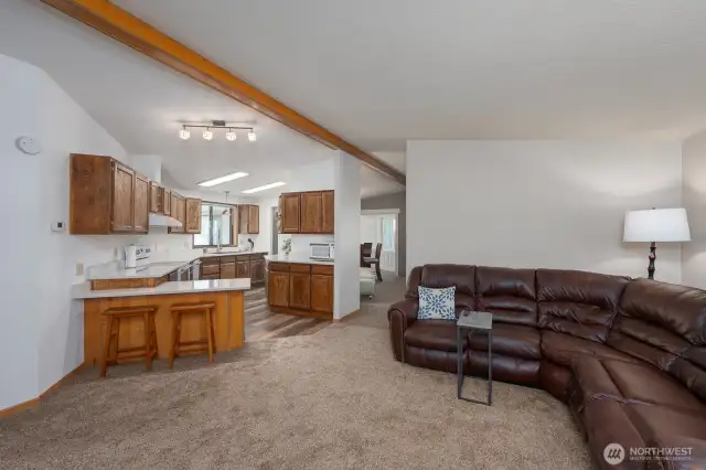 Kitchen and family room