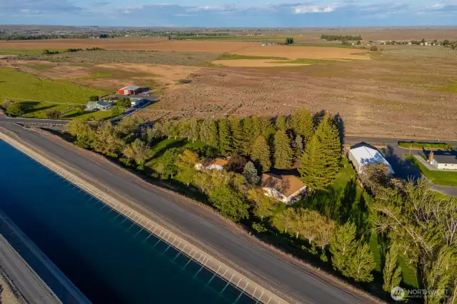 This home sits right next to the canal on Road B NW
