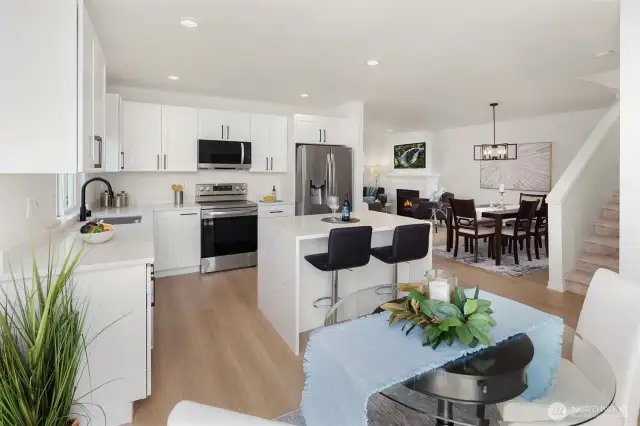 Looking to Kitchen, Dining and Living Room