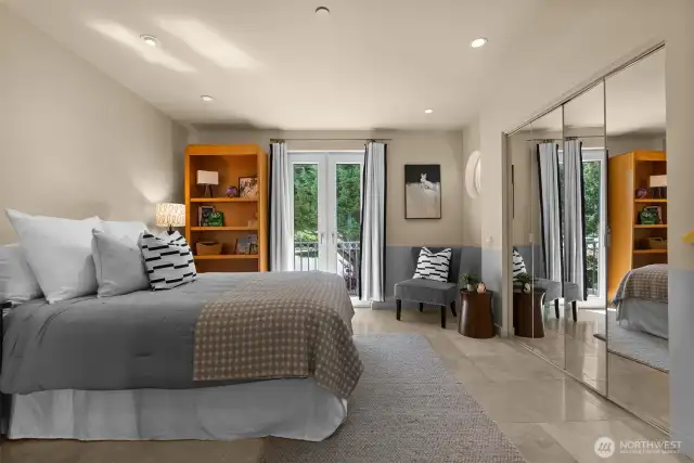 3rd bedroom with garden views