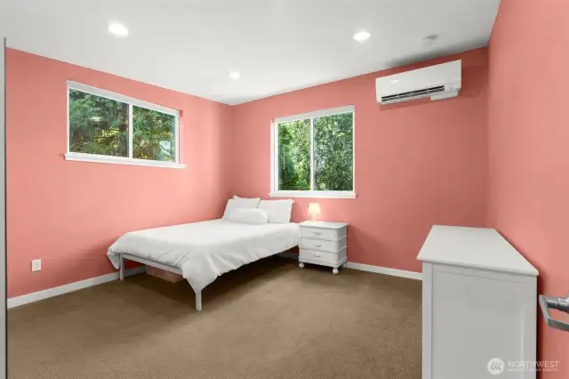 Second bedroom on the upper level is huge!