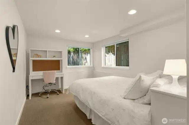 Spacious bedroom on the lower level