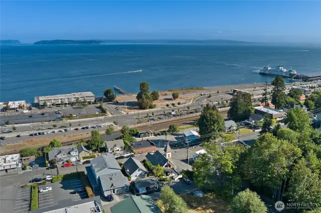 See the Ferry Terminal. Mt. Baker often visible.