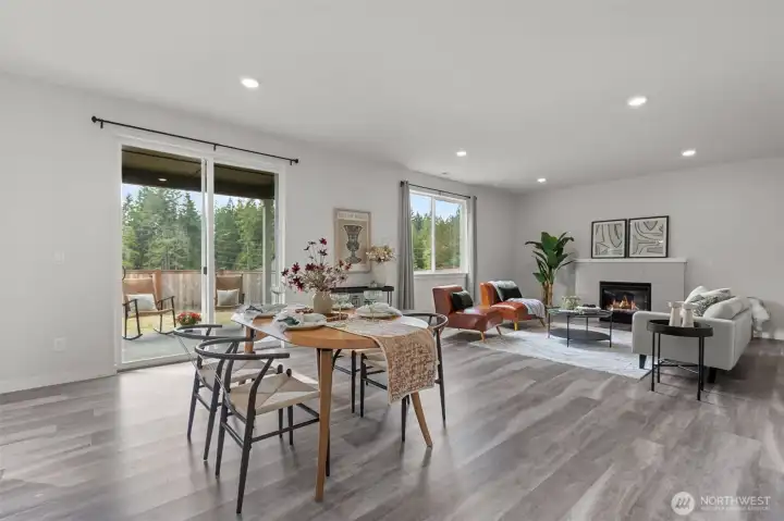 The dining area is right off the large sliding glass doors that lead to your private patio and large fenced in yard. Perfect for enjoying, relaxing, entertaining & more.