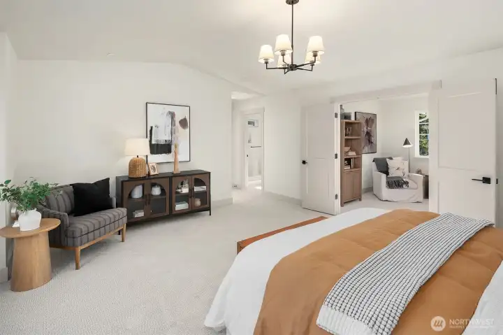 French Doors to a Reading Nook outside your Primary Suite