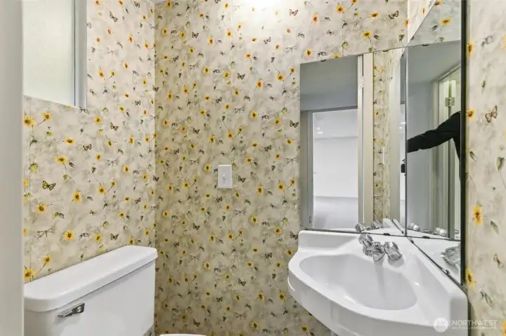 Lower level bathroom for convenience-right off the garage and utility room