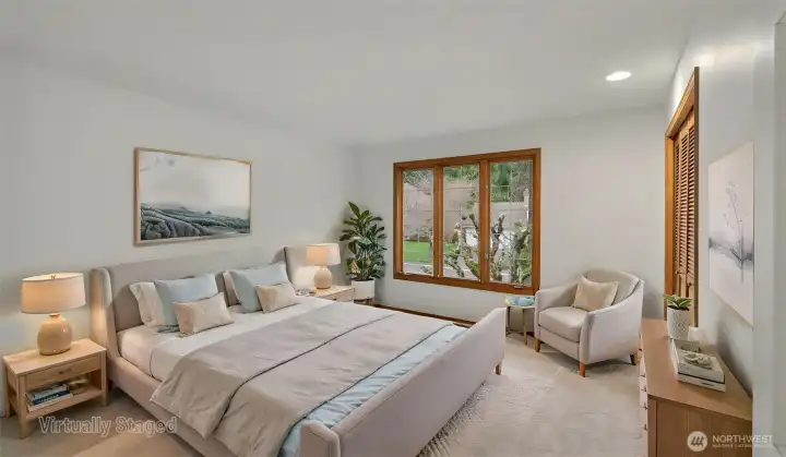 Plenty of space in this upstairs bedroom. Virtually staged.