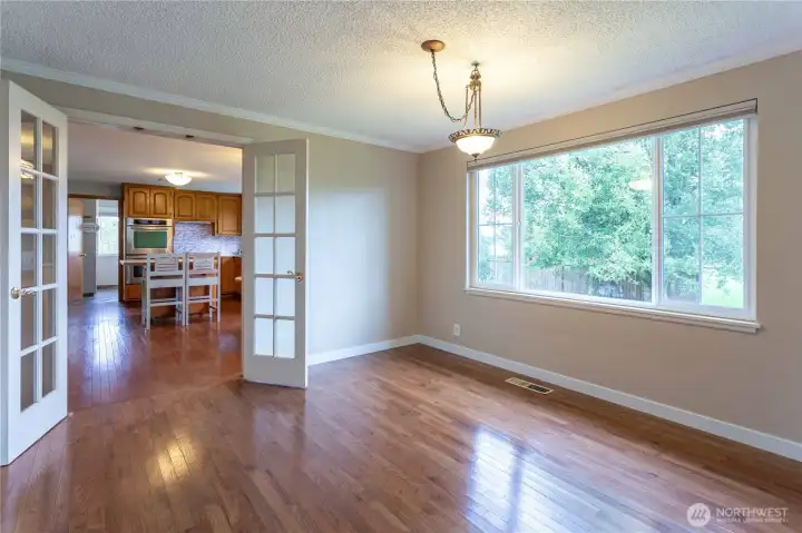 Dining area with french doors